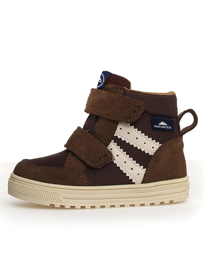 Naturino Skórzane sneakersy "Tabby" w kolorze brązowym rozmiar: 21