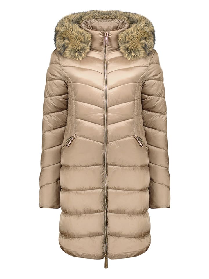 Geographical Norway Płaszcz pikowany "Bololita" w kolorze szarobrązowym rozmiar: XL