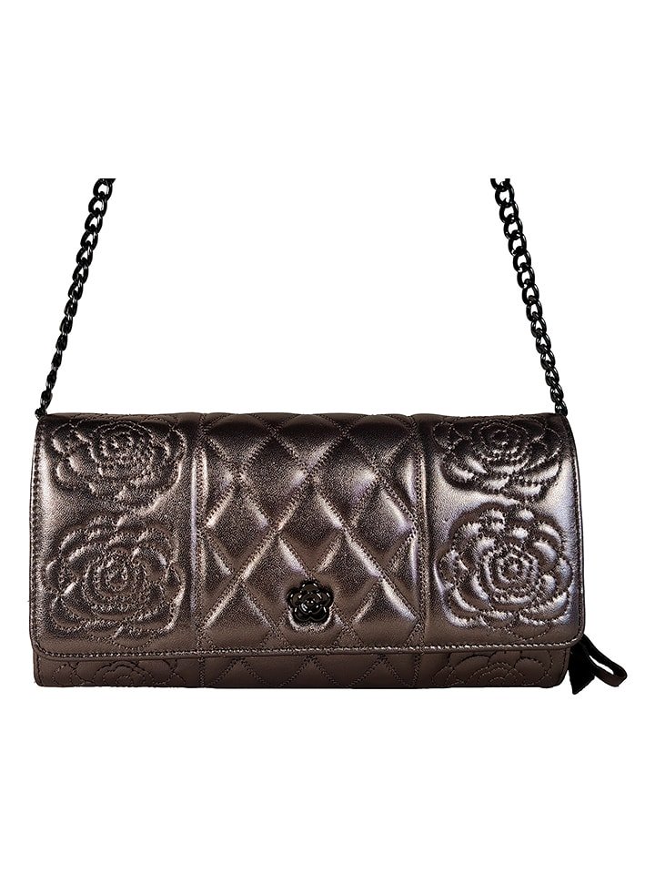 ORE10 Skórzana torebka "Misca" w kolorze srebrnym - 25 x 13 x 3 cm rozmiar: onesize