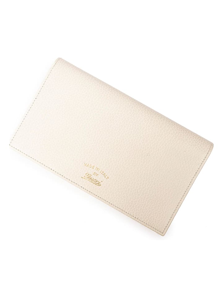 Gucci Skórzany portfel w kolorze kremowym - 20 x 11,5 x 2 cm rozmiar: onesize