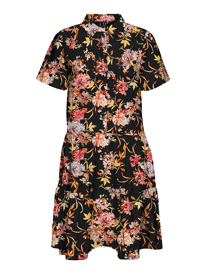 Vero Moda Sukienka "Jeanett" w kolorze czarnym ze wzorem rozmiar: XS