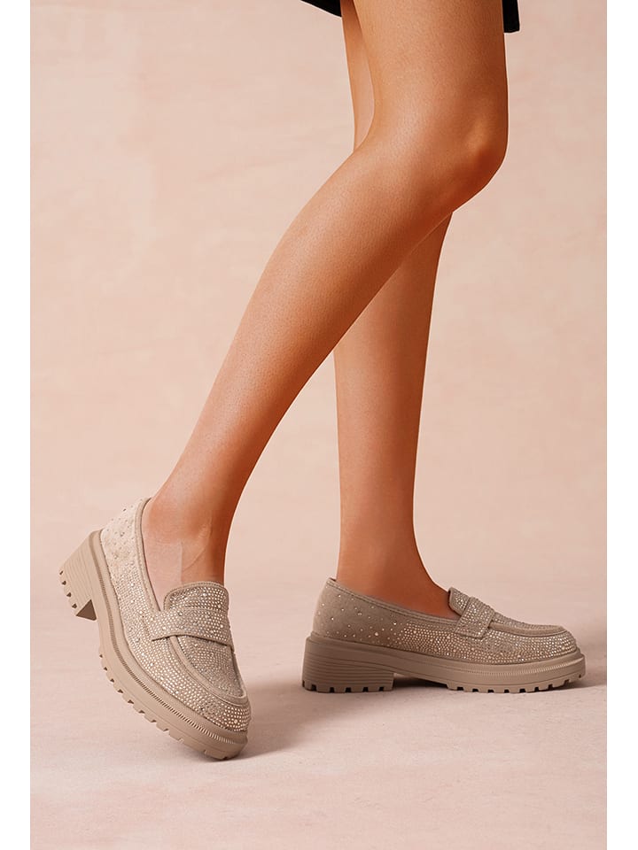 Foreverfolie Mokasyny w kolorze beżowym rozmiar: 38