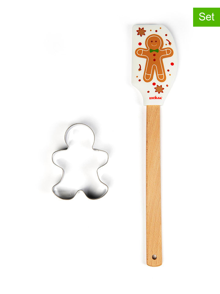 Trendy Kitchen by EXCÉLSA 2-częściowy zestaw "Wonderful Ginger" w kolorze biało-jasnobrązowym rozmiar: onesize