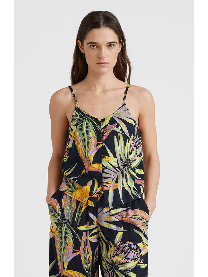 O'Neill Top "Tiare" w kolorze czarnym ze wzorem rozmiar: M