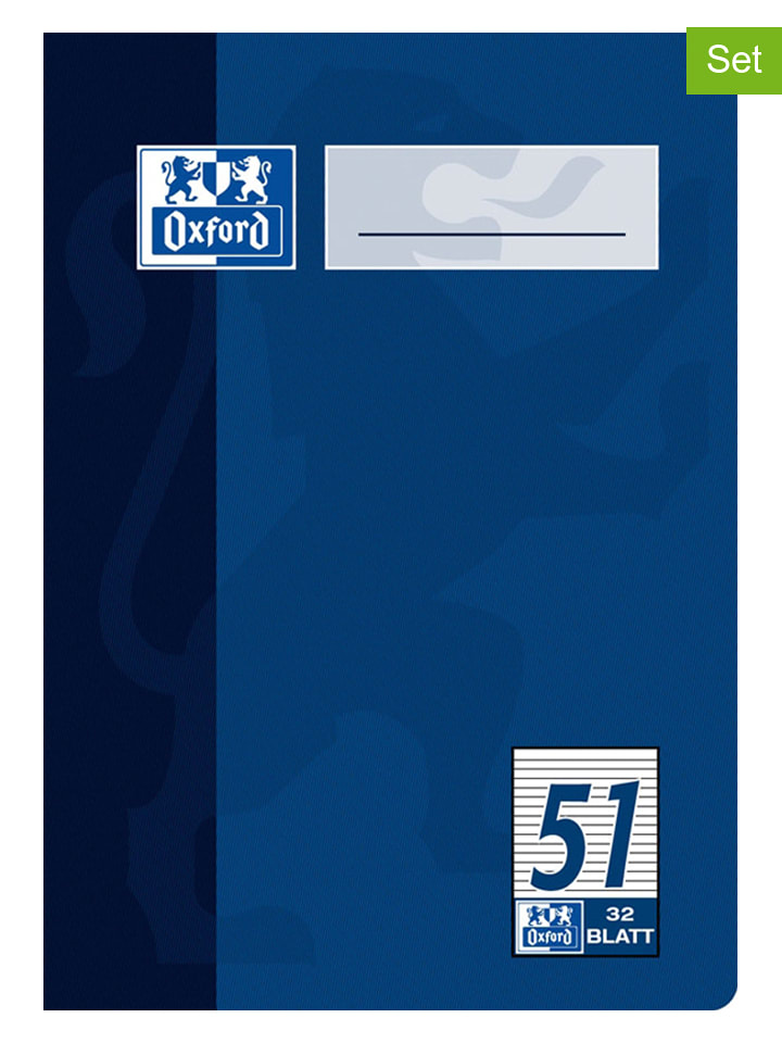 Oxford Zeszyty (5 szt.) w kolorze niebiesko-żółtym - A6 rozmiar: onesize