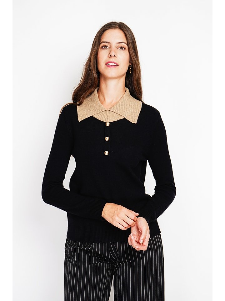 William de Faye Sweter w kolorze czarno-beżowym rozmiar: 36