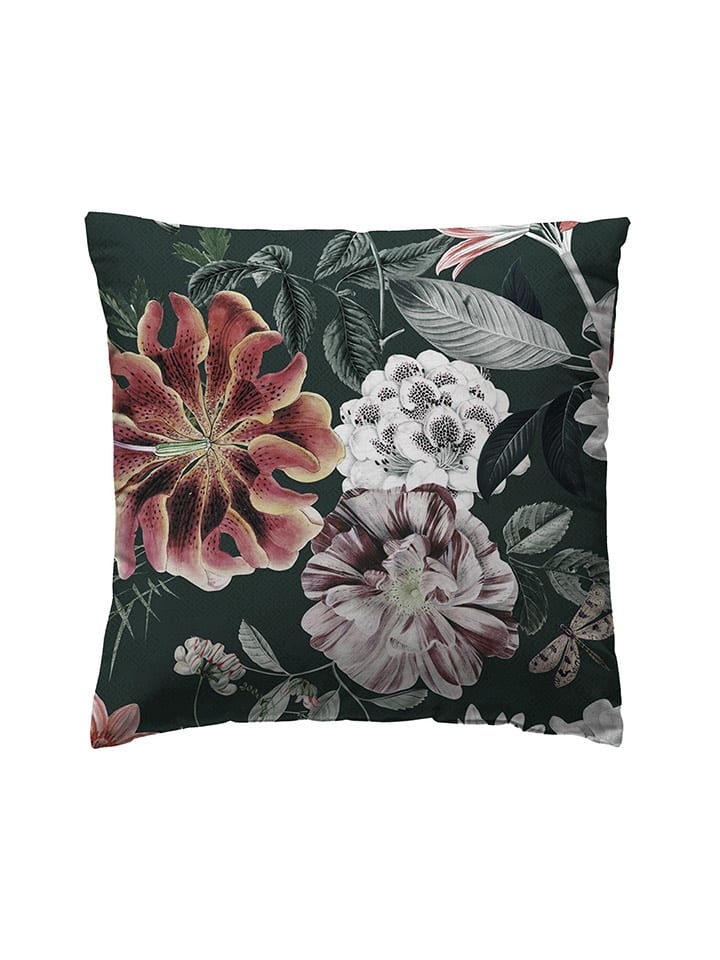 ethere Perkalowa poszewka "Alur" w kolorze zielono-jasnoróżowym na poduszkę rozmiar: 65x65 cm