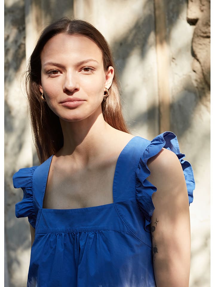 STEFANEL Top w kolorze granatowo-biało-niebieskim rozmiar: L