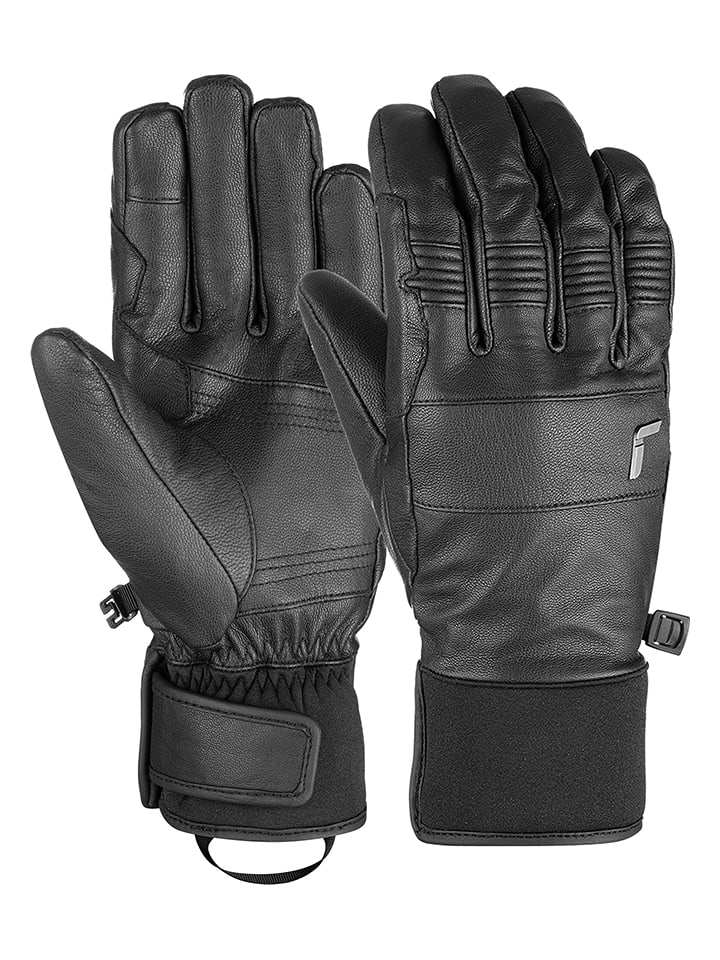 Reusch Skórzane rękawiczki narciarskie "Cooper" w kolorze czarnym rozmiar: 10,5