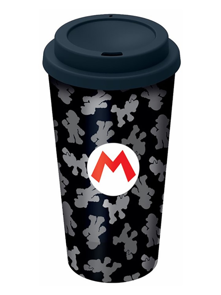 Super Mario Kubek termiczny "Super Mario Hologram" w kolorze czarnym - 520 ml rozmiar: onesize