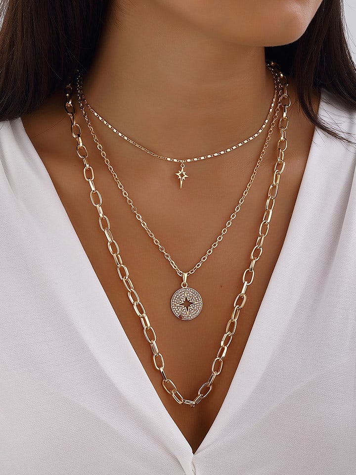 Nakkash Pozłacany naszyjnik z cyrkoniami rozmiar: onesize