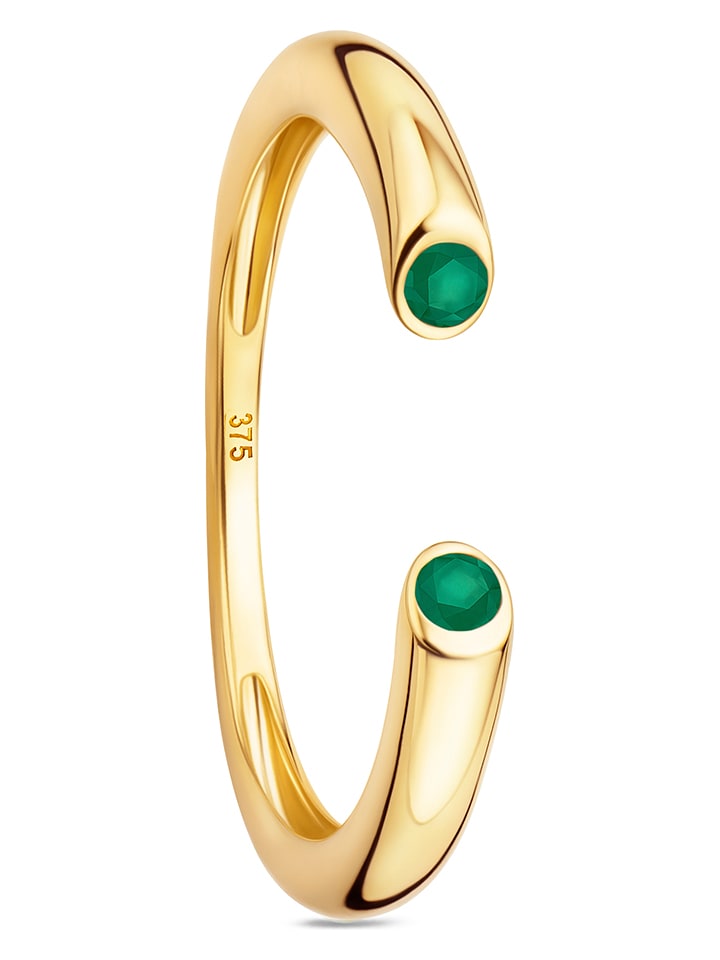 Diamant Exquis Złoty pierścionek ze szmaragdami rozmiar: 52