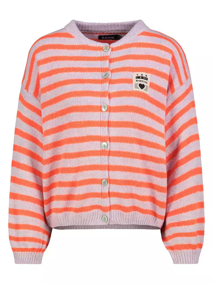 Sublevel Kardigan w kolorze pomarańczowo-jasnoróżowym rozmiar: L/XL