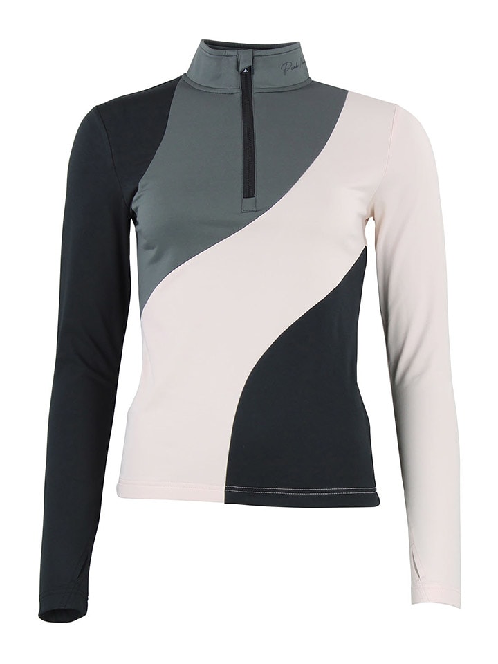 Peak Mountain Koszulka funkcyjna "Aramis" w kolorze jasnoróżowo-szaro-czarnym rozmiar: XL