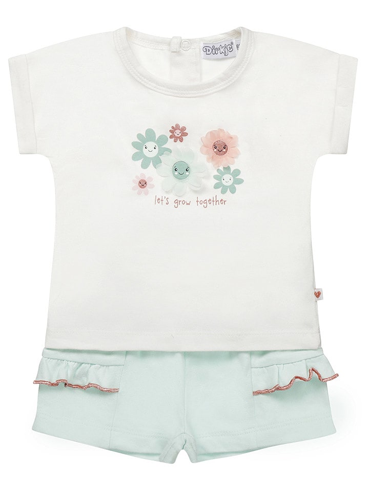 Dirkje 2-częściowy zestaw w kolorze biało-zielonym rozmiar: 74