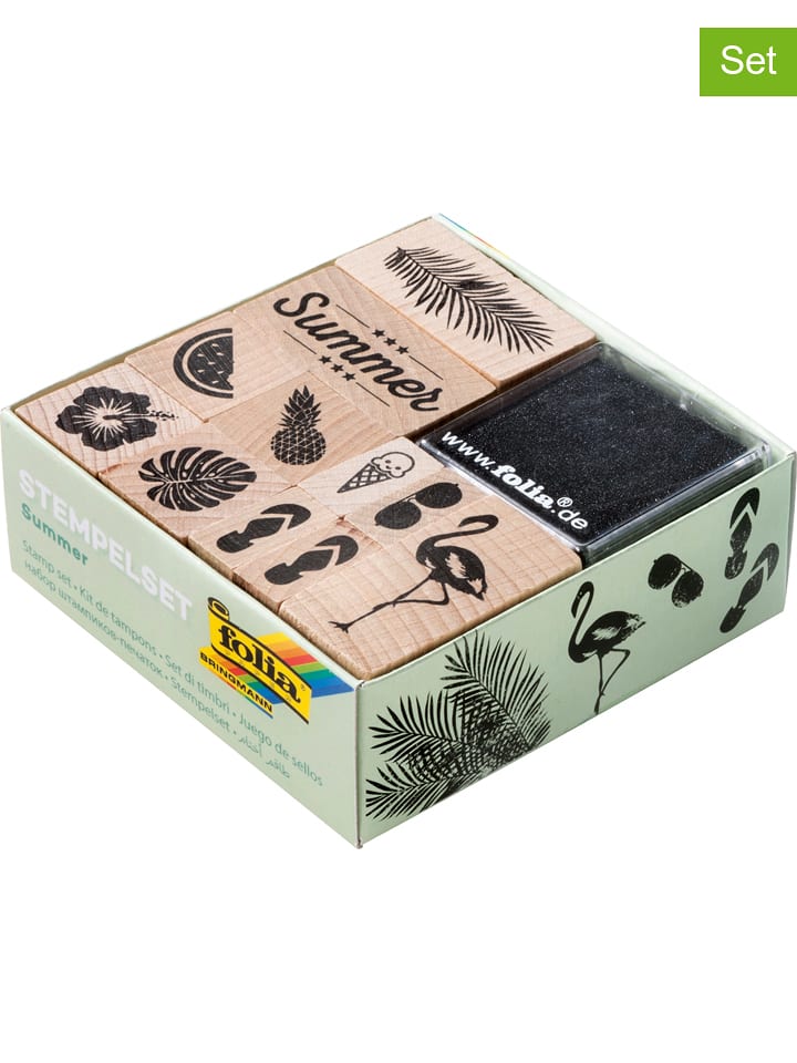 folia PAPER Zestaw drewnianych stempli "Summer" - 3+ rozmiar: onesize
