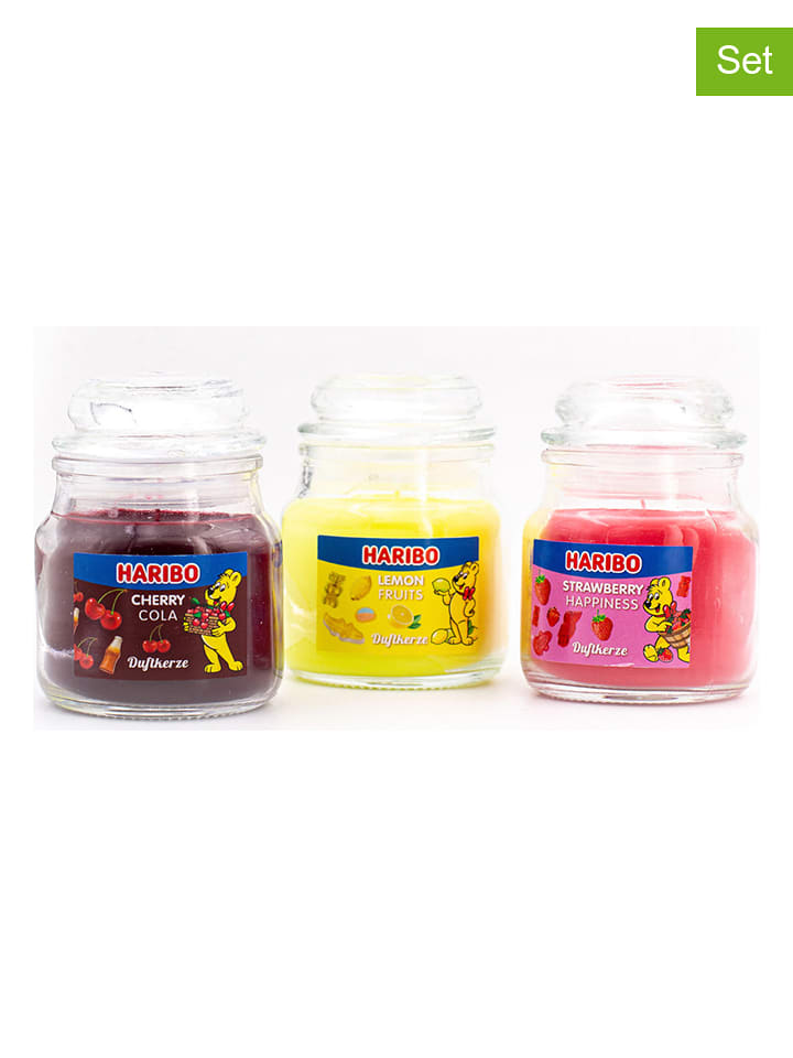 Haribo Świece zapachowe (3 szt.) "Haribo" - 3 x 85 g rozmiar: onesize