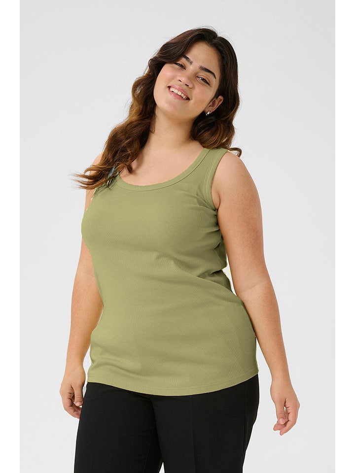 KAFFE curve Top w kolorze zielonym rozmiar: XL