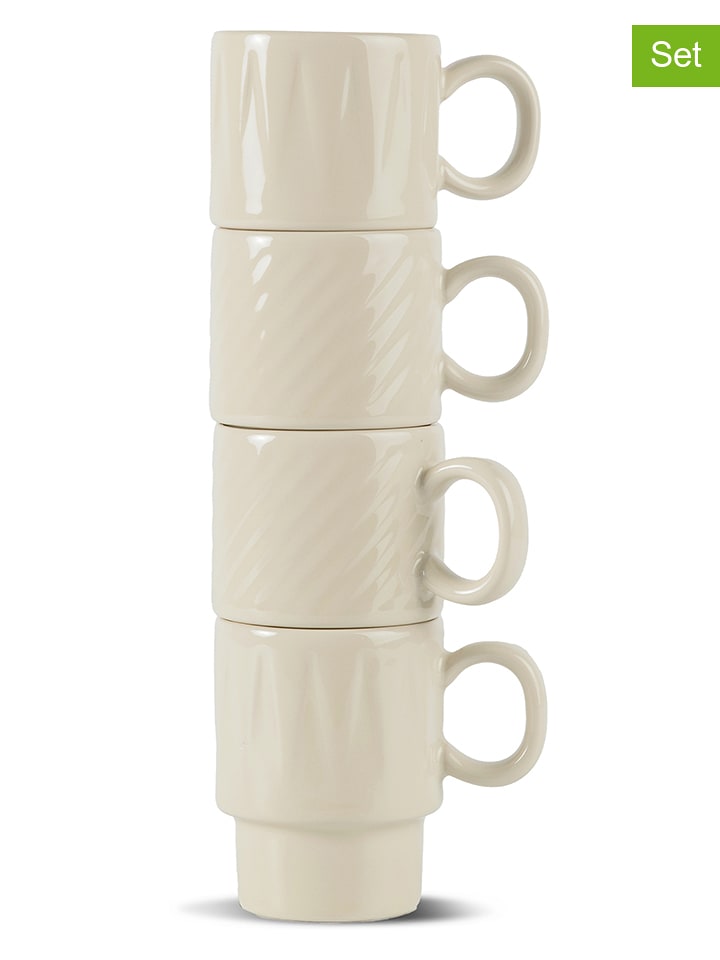 Sagaform Filiżanki (4 szt.) "Coffee & More" w kolorze kremowym do espresso - 100 ml rozmiar: onesize