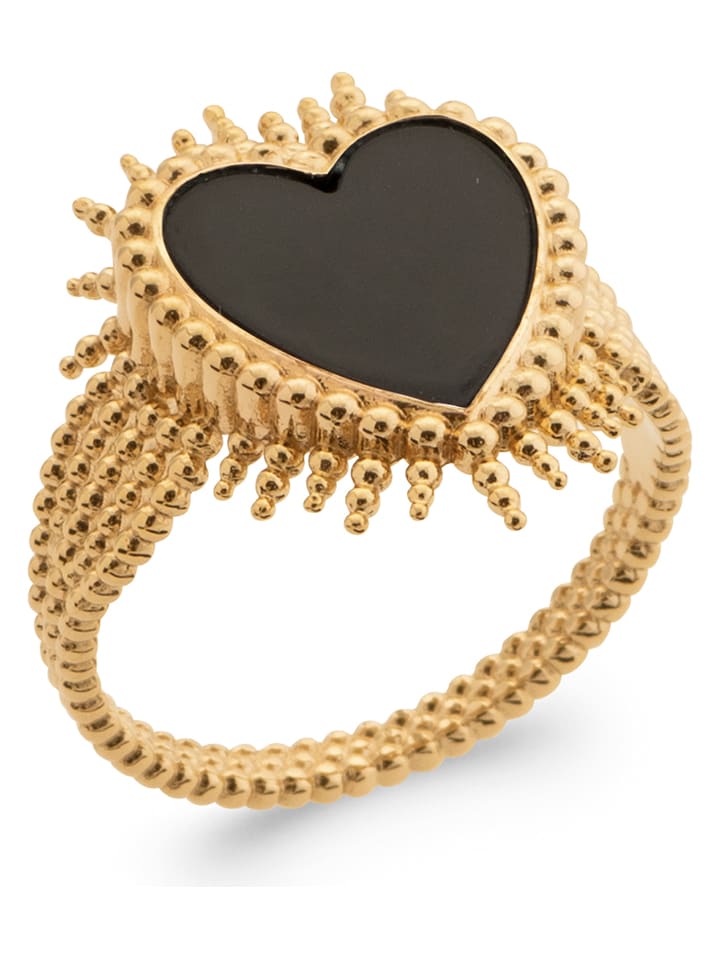 L'Atélier Précieux Pozłacany pierścionek z agatem rozmiar: 54