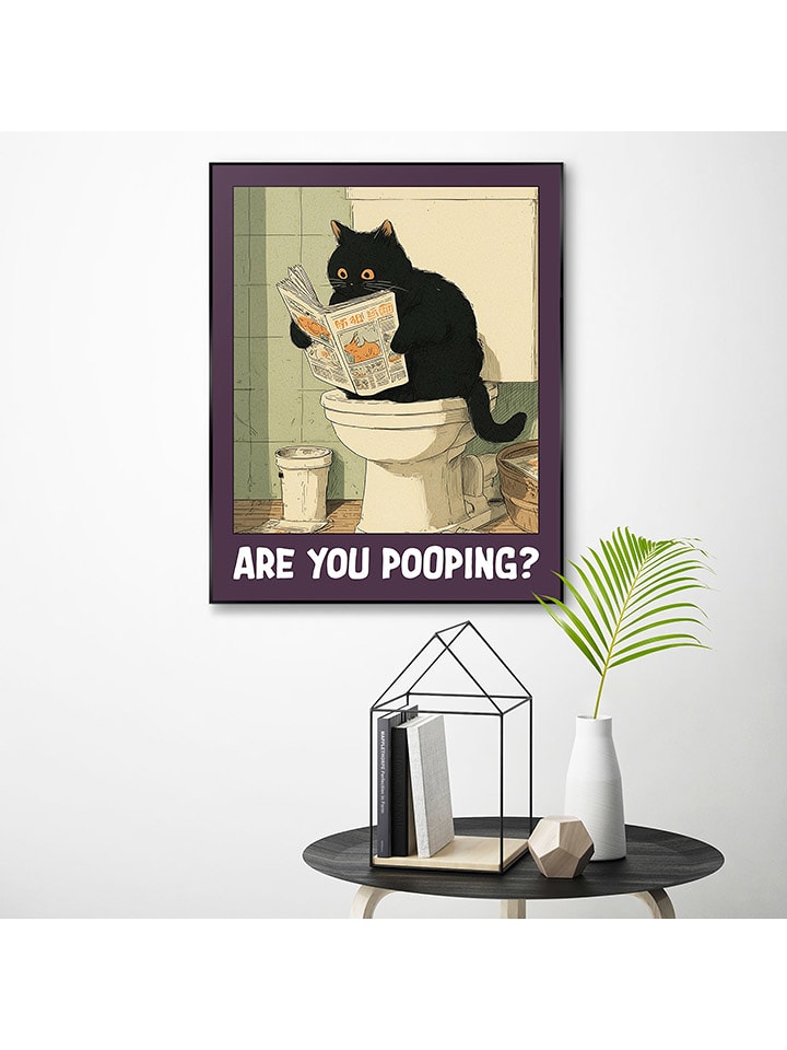 Orangewallz Druk artystyczny "Are You Pooping" w ramce rozmiar: 40x50 cm