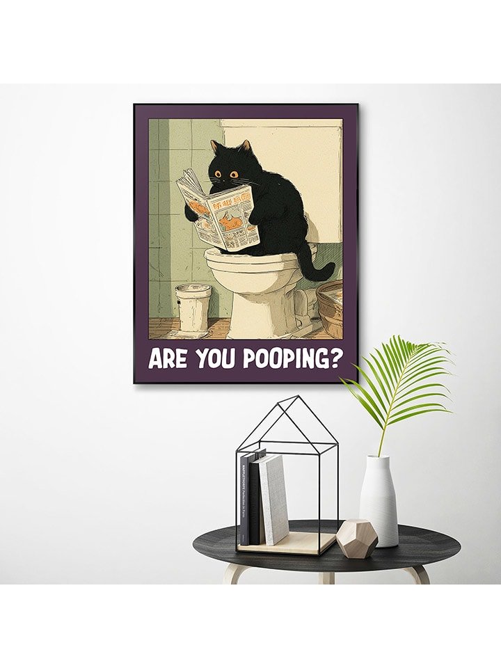 Orangewallz Druk artystyczny "Are You Pooping" w ramce rozmiar: 40x50 cm