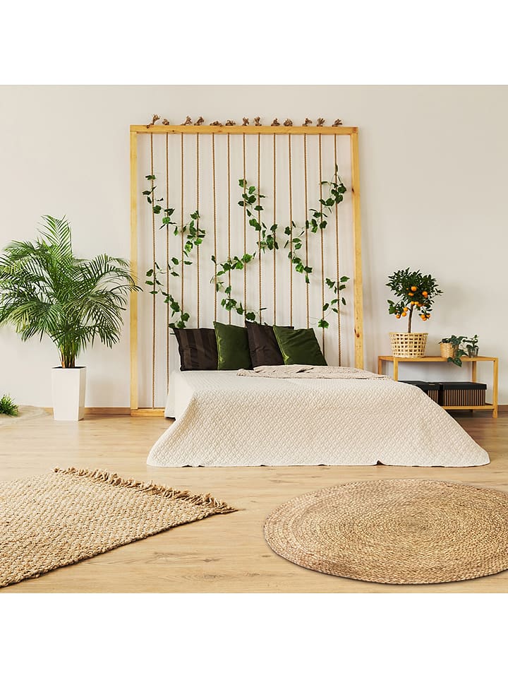 THE HOME DECO FACTORY Dywan w kolorze jasnobrązowym z juty - Ø 120 cm rozmiar: onesize