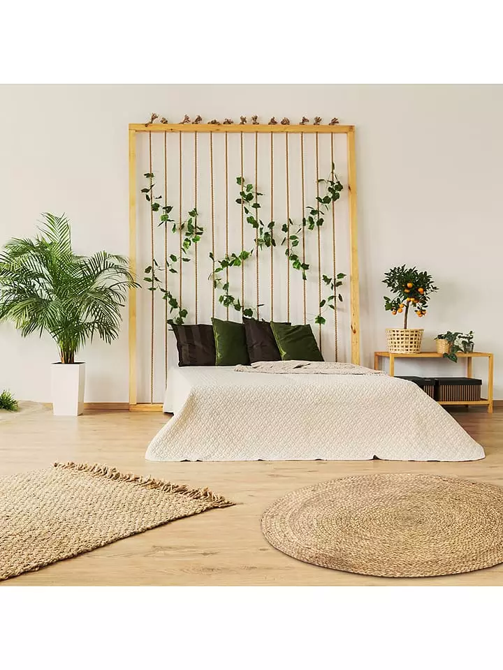 THE HOME DECO FACTORY Dywan w kolorze jasnobrązowym z juty - Ø 120 cm rozmiar: onesize