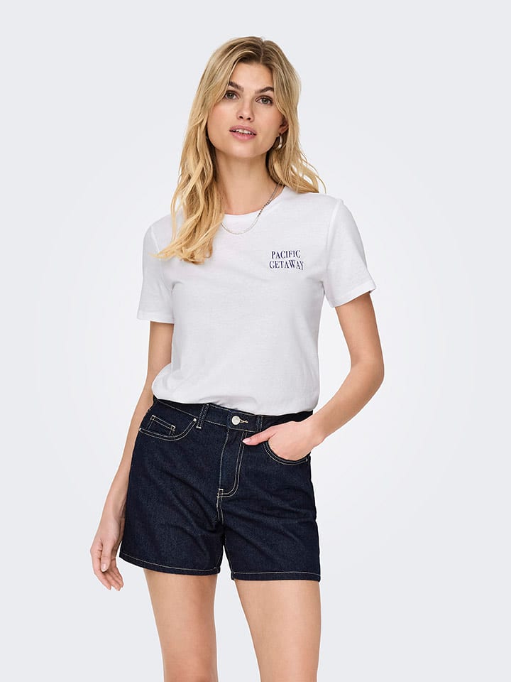 ONLY Koszulka "Lucia" w kolorze białym rozmiar: XL