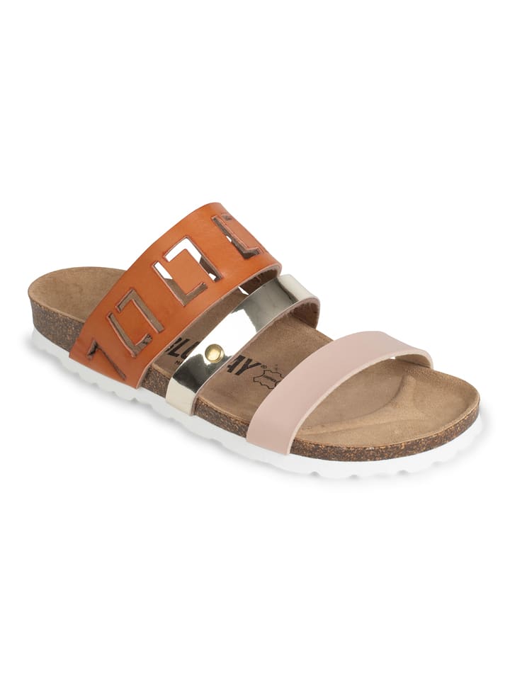 Blue Bay Klapki "Pompei" w kolorze jasnobrązowo-jasnoróżowym rozmiar: 37