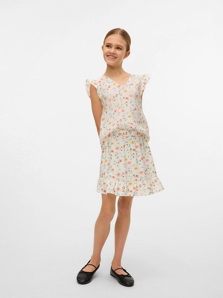 Vero Moda Girl Spódnica "Josie Marigold" w kolorze kremowym ze wzorem rozmiar: 158