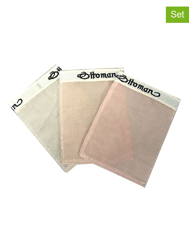 Ottoman Jedwabne rękawiczki peelingujące (3 szt.) w kolorze beżowym - 11 x 8 cm rozmiar: onesize