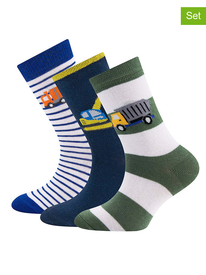 ewers Skarpety (3 pary) w kolorze granatowo-zielonym rozmiar: 23-26