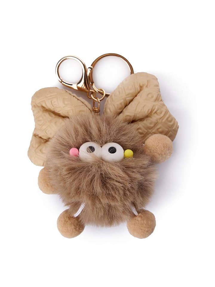 Lucky Bees Zawieszka "Butterfly" w kolorze jasnobrązowym do torebki/kluczy - dł. 11 cm rozmiar: onesize