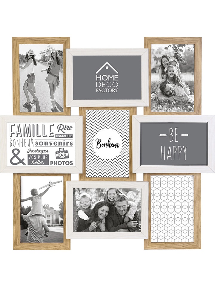 THE HOME DECO FACTORY Ramka w kolorze jasnobrązowo-białym na zdjęcia - 44,5 x 44 cm rozmiar: onesize