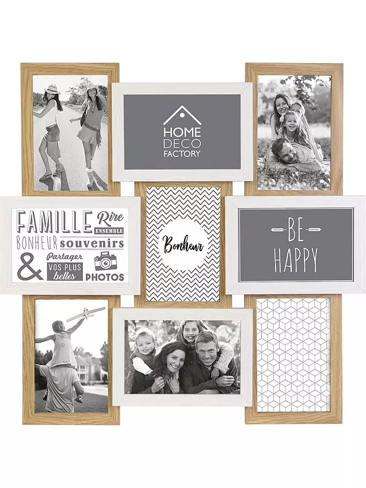 THE HOME DECO FACTORY Ramka w kolorze jasnobrązowo-białym na zdjęcia - 44,5 x 44 cm rozmiar: onesize