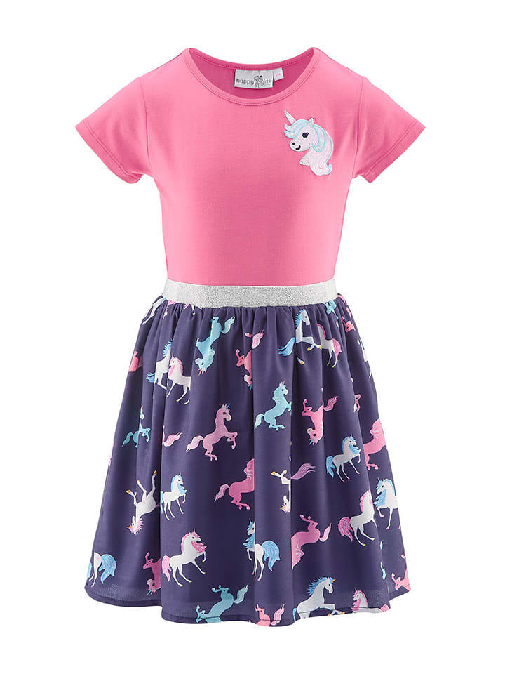 happy girls by Eisend Sukienka w kolorze różowo-granatowym rozmiar: 146