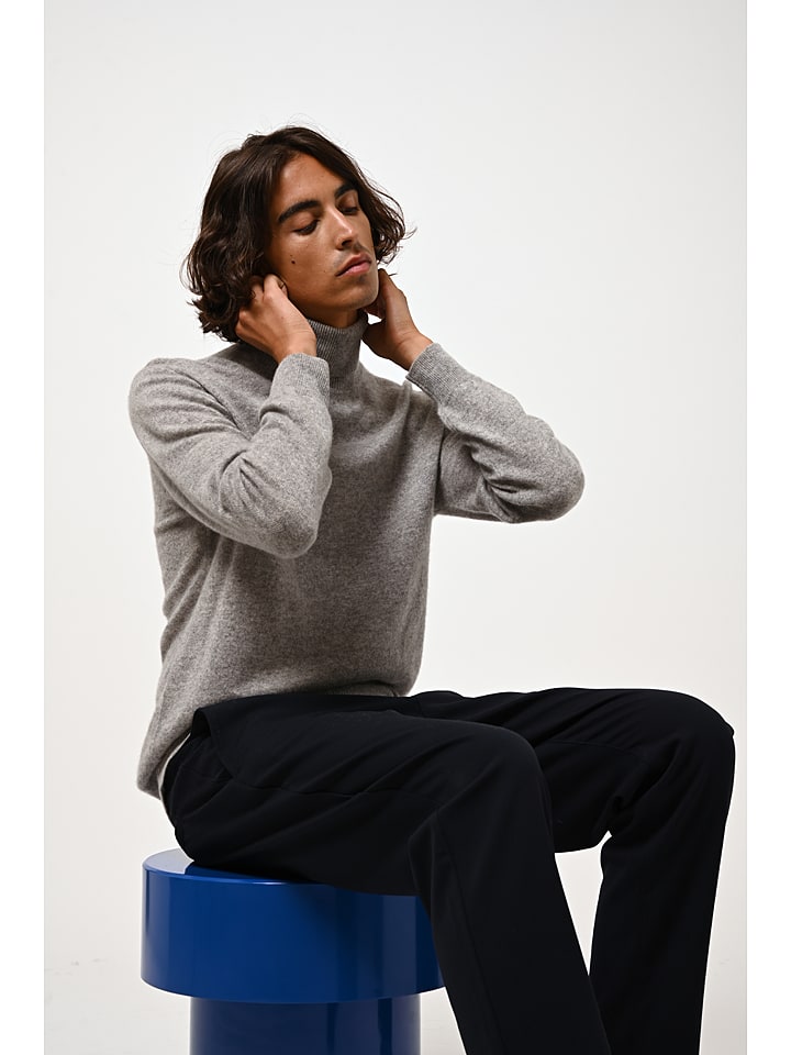 AUTHENTIC CASHMERE Kaszmirowy golf "Bange" w kolorze szarym rozmiar: M