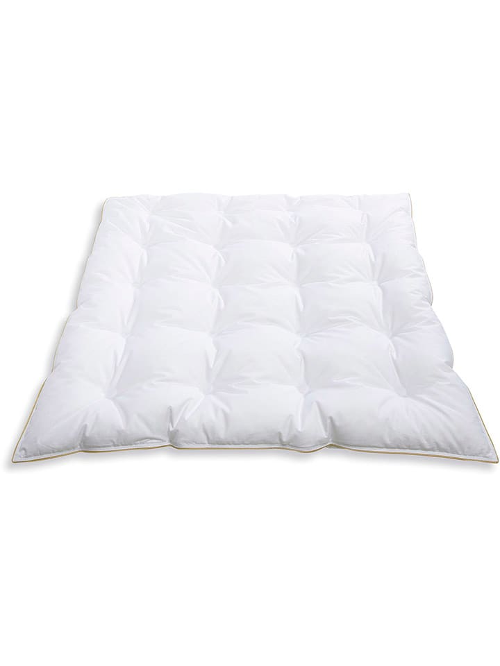 Frau Holle Letnia kasetowa kołdra puchowa "Kids" w kolorze białym rozmiar: 80x80 cm