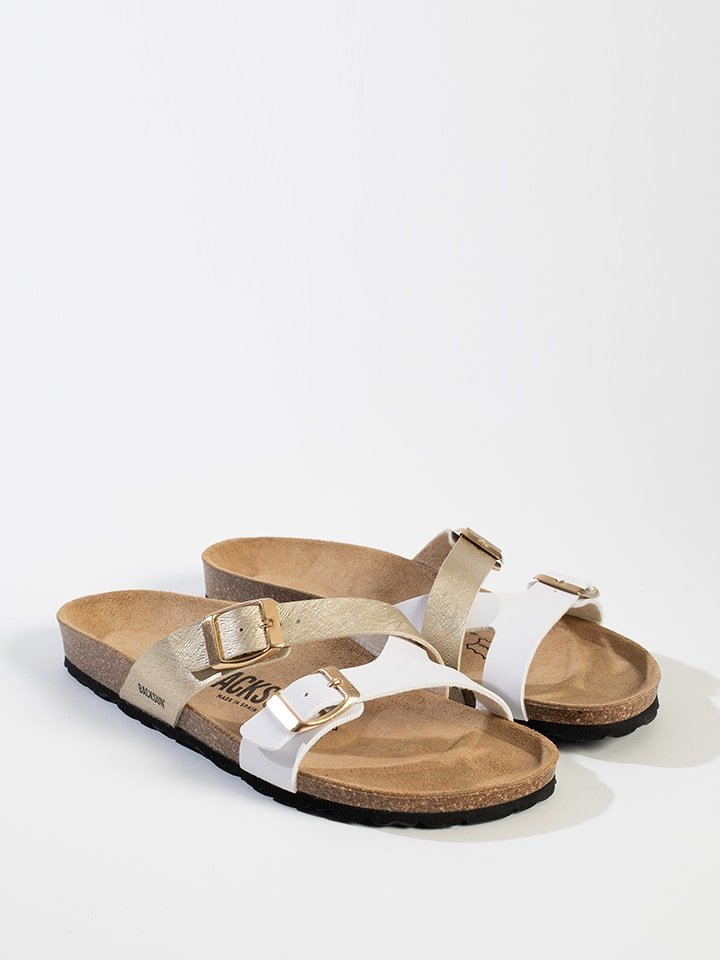 BACKSUN Klapki "Talca" w kolorze złoto-białym rozmiar: 42