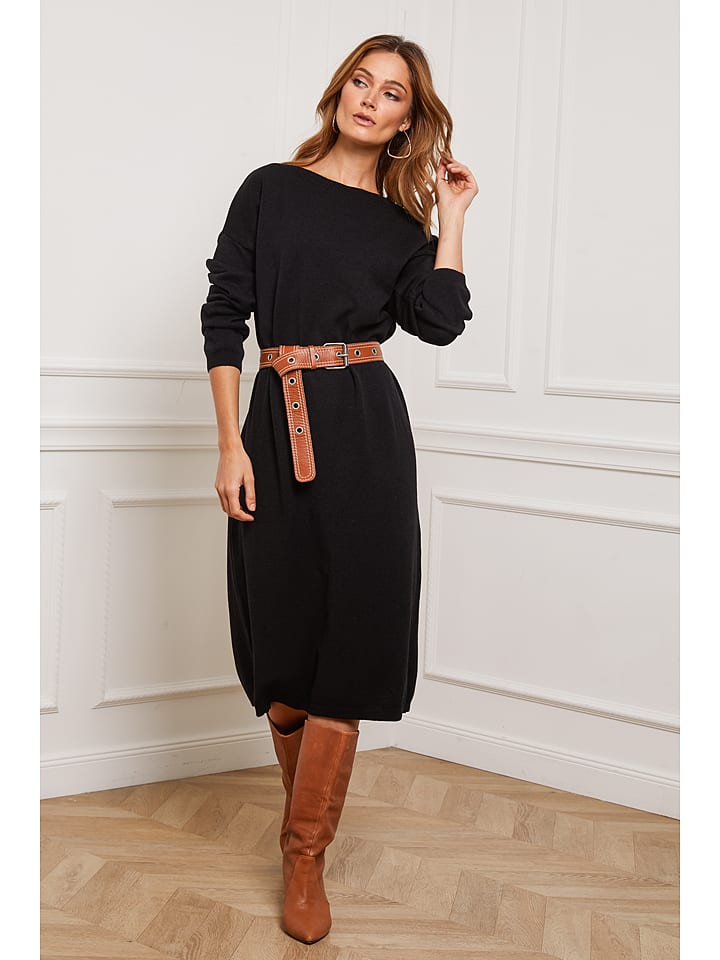 Joséfine Sukienka dzianinowa "Estudiente" w kolorze czarnym rozmiar: XL