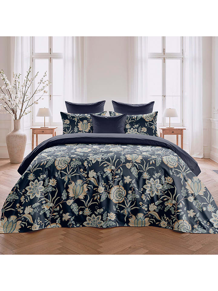 Pierre Cardin Perkalowa poszwa w kolorze granatowym na kołdrę rozmiar: 220x220 cm