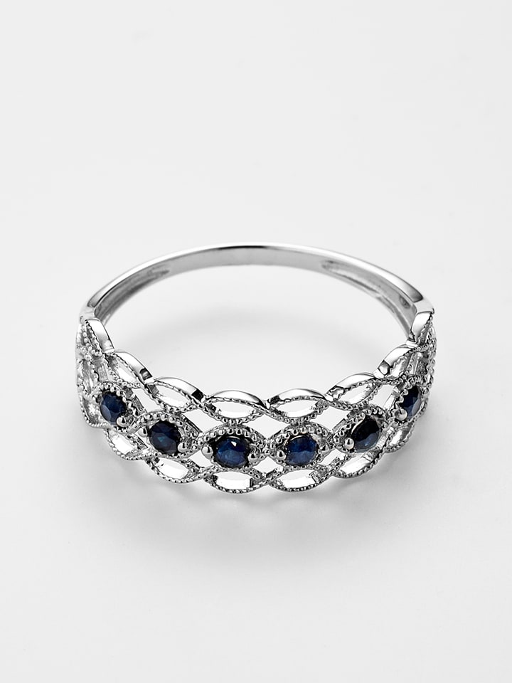 CARATELLI Złoty pierścionek "Pianosa" z szafirami rozmiar: 62