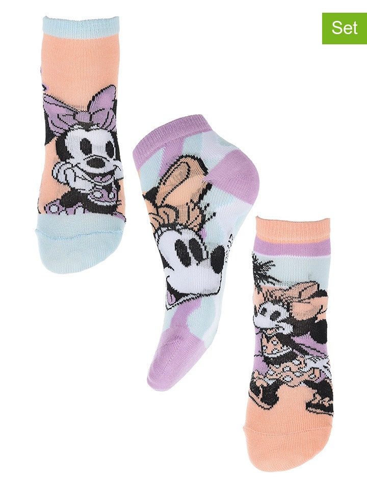 Disney Minnie Mouse Skarpety (3 pary) "Minnie" w różnych kolorach rozmiar: 31-34