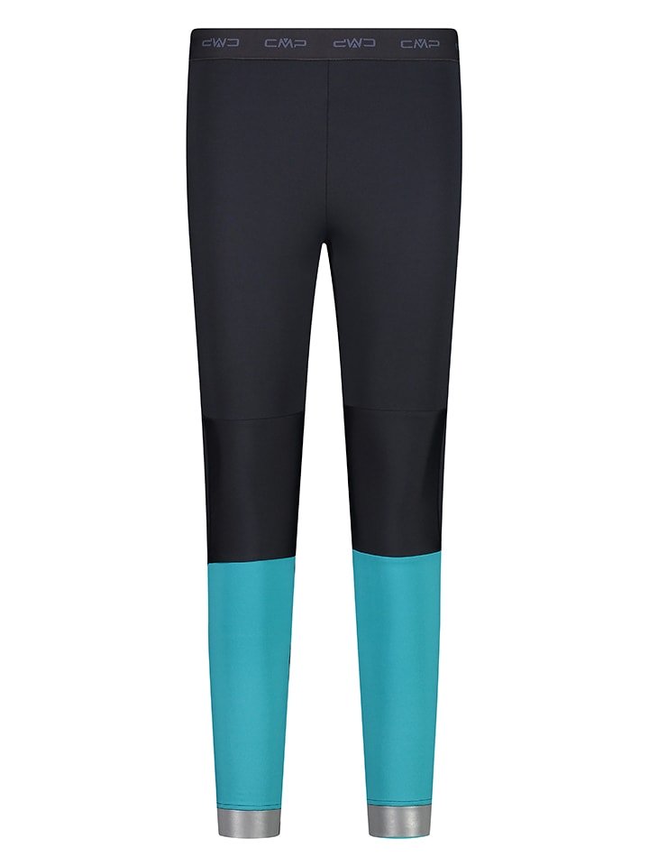 cmp Legginsy w kolorze czarno-turkusowym do biegania rozmiar: 42