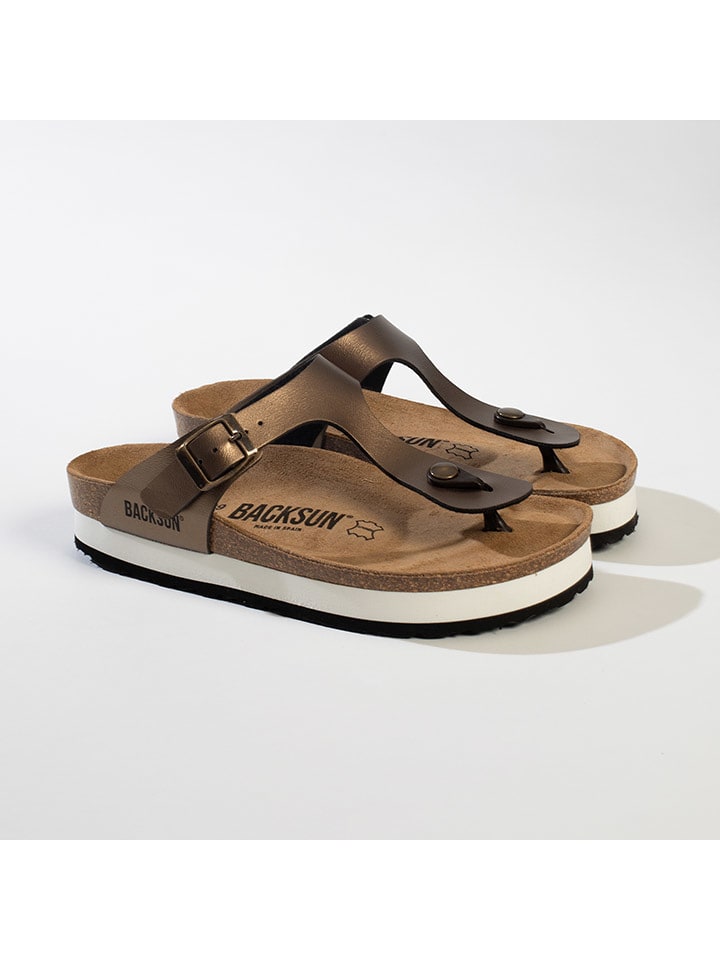 BACKSUN Japonki "Alghero" w kolorze miedzianym rozmiar: 39