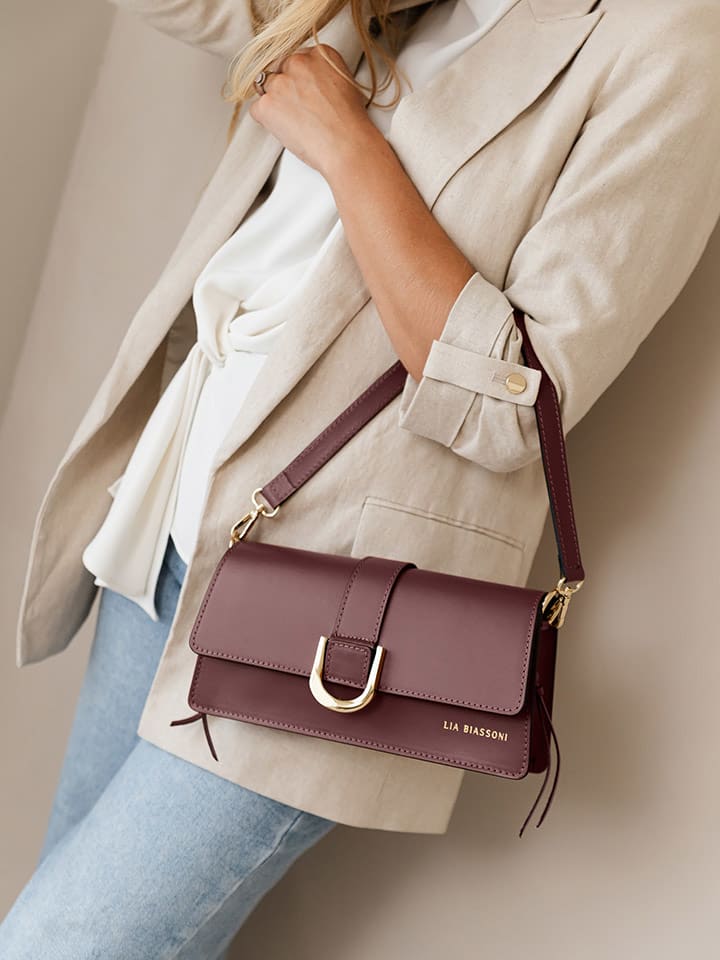 Lia Biassoni Skórzana torebka "Saraceno" w kolorze brązowym - 27 x 14 x 6 cm rozmiar: onesize