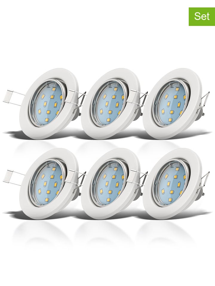 Briloner Lampy wpuszczane LED (6 szt.) w kolorze białym - KEE G (A do G) rozmiar: onesize