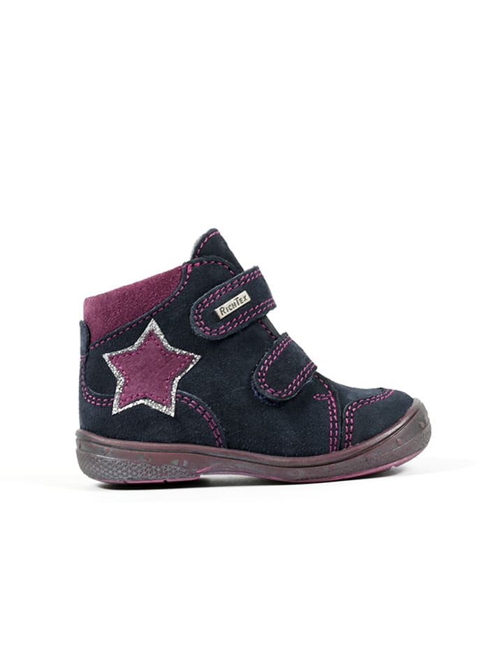 Richter Shoes Skórzane botki w kolorze granatowym rozmiar: 28