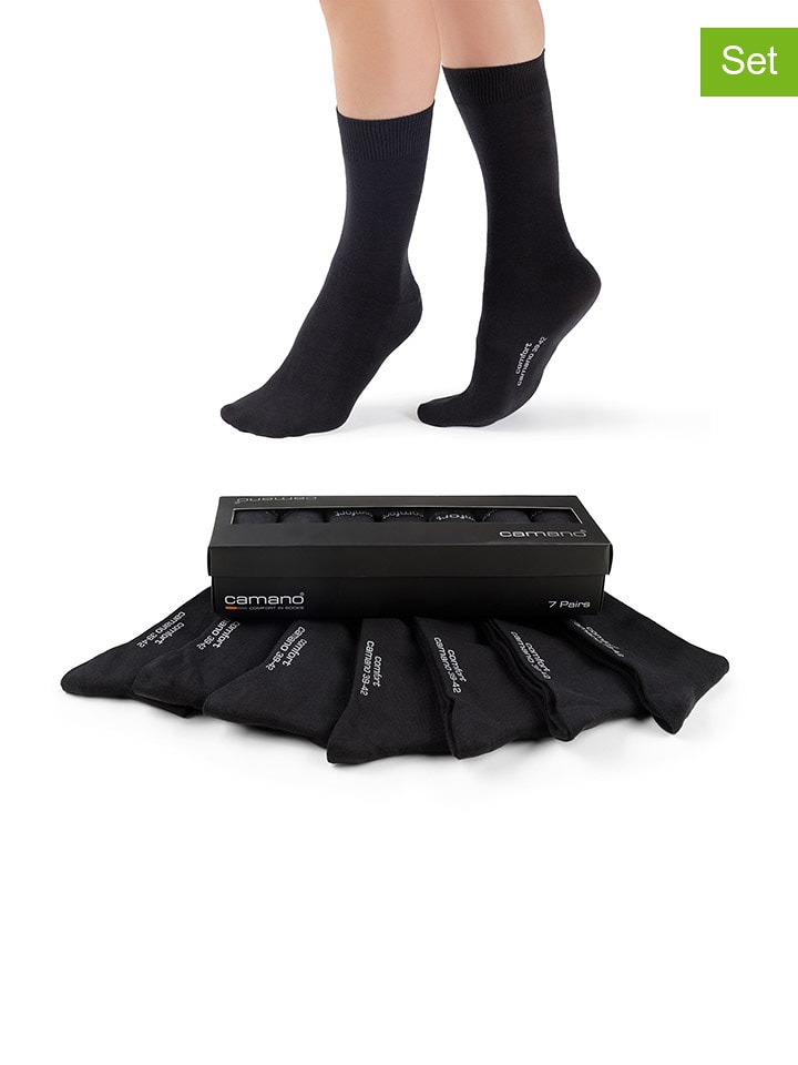 camano Skarpety (7 par) w kolorze czarnym rozmiar: 43-46